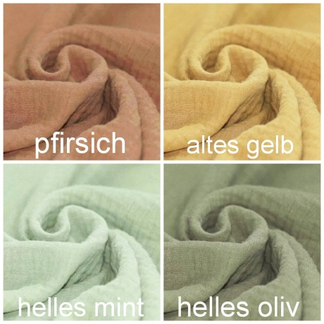 Visuell Design - Musselin Haremshose - Langarmshirt - Halstuch im Set - Größe 68-134 / Farbauswahl Bündchenstoff