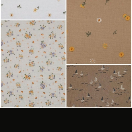 Visuell Design - Luftigen Musselin Overshirt Oversize Pullover -   Gr. 68-134 - Waldkindergarten Sonnenblumen / Safari / Blüten