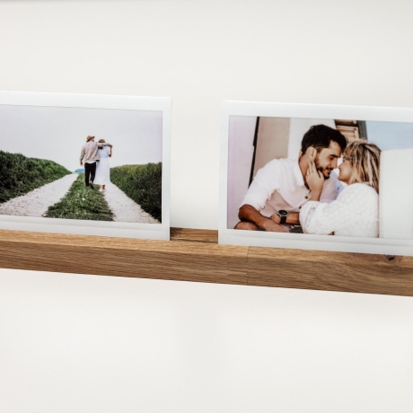 Fotohalter aus Holz, Eiche, 30 cm, personalisiert mit Lasergravur