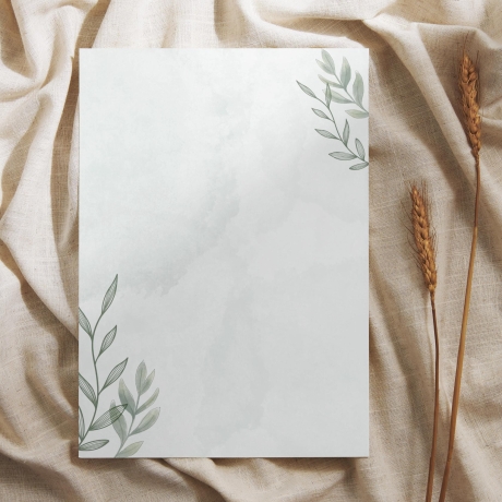 Briefpapier Set + passende Umschläge im Kräuter Look. DIN A4