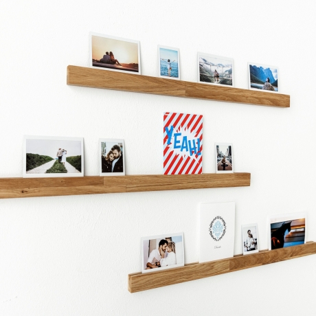 Wandhalter für Fotos aus Holz, Geschenk, Fotoleiste