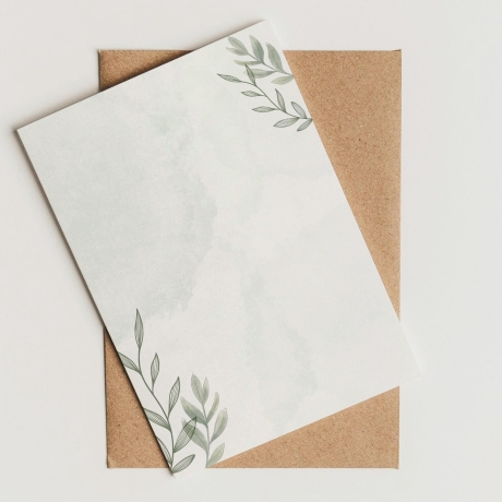 Briefpapier Set + passende Umschläge im Kräuter Look. DIN A4
