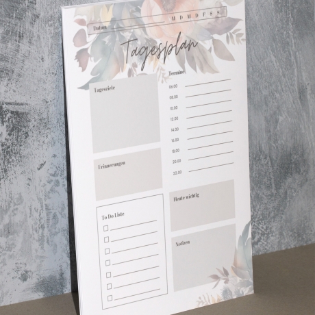 Tagesplaner Block, DIN A5, 50 Blatt, Planer, Organizer, Geschenk