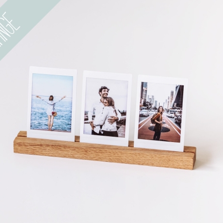 Fotohalter aus Holz, Eiche, 30 cm, personalisiert mit Lasergravur