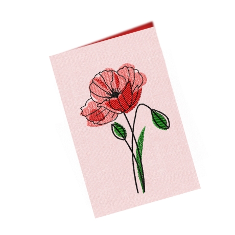 Stickdatei Klatschmohn - je zwei Varianten, Mohn, Blume, Blüte