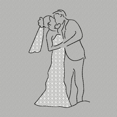 Stickdatei Brautpaar Rahmen 13x18, Braut, heiraten, Heirat, Liebe