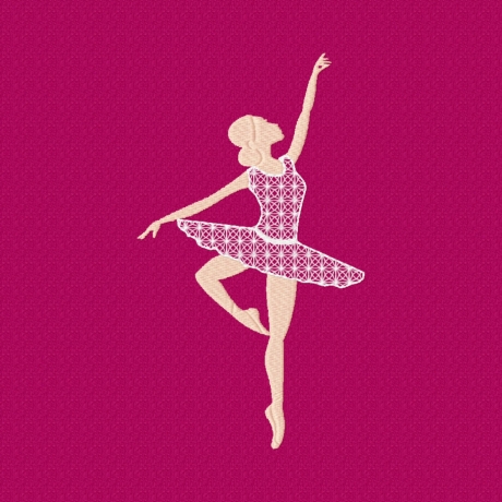 Stickdatei Ballerina Rahmen13x18, Tänzerin, Ballett, Tanz, Spitze