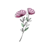 Stickdatei Blume in drei Größen, Redwork, Frühling, Sommer