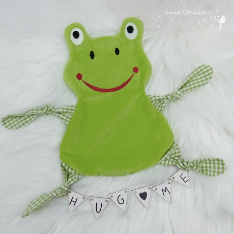 Stickdatei Frosch Kuscheltuch ITH drei Größen, Baby, Schmusetuch
