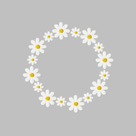 Stickdatei Blumenkreis vier Größen, Gänseblümchen, Kranz, Blüte