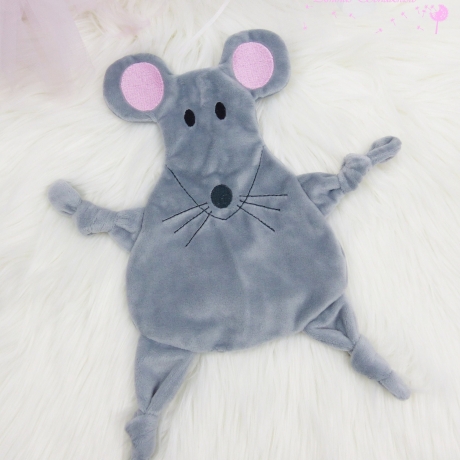 Stickdatei ITH Maus Kuscheltuch drei Größen, zwei Ohrvarianten