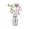 Stickdatei Blumenglas Nr. 1 vier Größen, Wildblumen, Vase, Glas