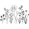 Stickdatei Blumenwiese Nr. 1 in vier Größen, Sommer, Frühling