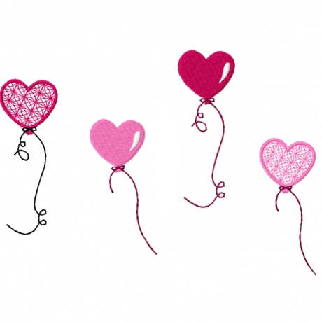 Stickdatei Herz Luftballon - zwei Varianten, Rahmen 10 cm x 10 cm