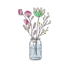Stickdatei Blumenglas Nr. 1 vier Größen, Wildblumen, Vase, Glas