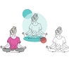 Stickdatei Yoga, LineArt, Redwork, Silhouette, drei Varianten