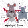 Stickdatei ITH Maus Kuscheltuch drei Größen, zwei Ohrvarianten