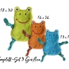 Stickdatei Frosch Kuscheltuch ITH drei Größen, Baby, Schmusetuch