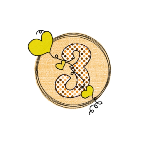 Stickdatei Geburtstags-Zahlen 1 bis 9 - Doodle Button Herz