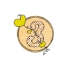 Stickdatei Geburtstags-Zahlen 1 bis 9 - Doodle Button Herz