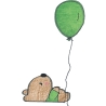 Stickdatei Bär Ballon, Doodle, Applikation, Teddy, Luftballon