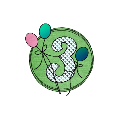 Stickdatei Geburtstags-Zahlen 1 bis 9 - Doodle Button