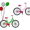 Stickdatei Fahrrad mit Ballon und solo, Doodle