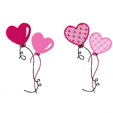 Stickdatei Herz Luftballon - zwei Varianten, Rahmen 10 cm x 10 cm