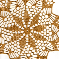 senffarbenes  Häkeldeckchen aus Baumwolle-handgehäkelt-Handarbeit