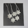 Die etwas filigraneren -12er Set rustikale Schneesterne/Weihnachtssterne 6 eckig in weissem Acrylgarn-sehen deshalb fast wie gefilzt aus