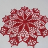  Häkeldeckchen aus rotem Baumwolle-handgehäkelt-Handarbeit
