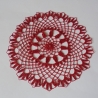  Häkeldeckchen aus rotem Baumwollgarn-handgehäkelt--Handarbeit