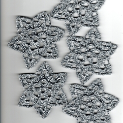 6er Set Häkeldeckchen-Schneesterne in silber zum schmücken 