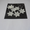 7 er Set filigrane Schneesterne/Weihnachtssterne 6 eckig in weissem Acrylgarn-sehen deshalb fast wie gefilzt aus
