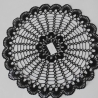  Häkeldeckchen rund aus schwarzem Baumwollgarn ca 34-35 cm