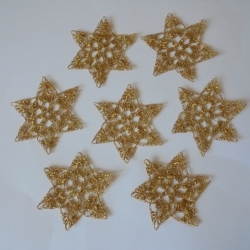 9er Set Häkeldeckchen-Schneesterne in gold zum schmücken