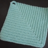 Topflappen im 2er Set aus  mintblauem Baumwollgarn, Landhausstil