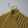 2er Set handgehäkelter Topflappen -100% BW in gold/gelb