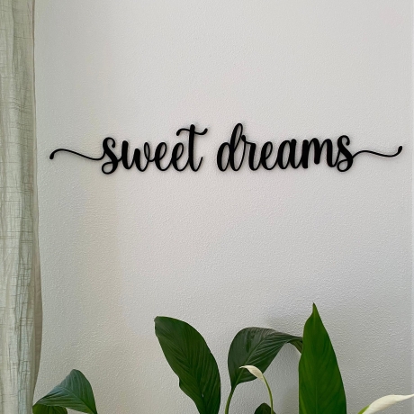 Schriftzug SWEET DREAMS aus Holz / Wanddeko