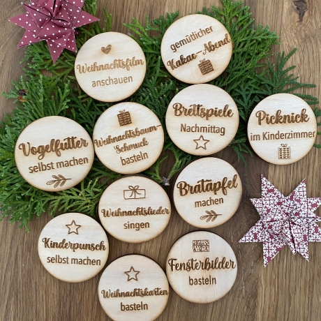 Wiederverwendbarer Aktivitäten Adventskalender aus Holz