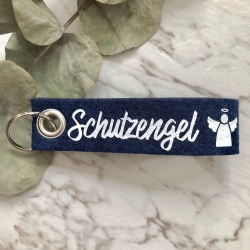 Schlüsselanhänger aus Filz mit Aufdruck Schutzengel Schlüsselanhänger aus Filz mit Aufdruck Schutzengel