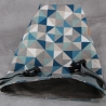 nachhaltiger Brotkorb, Lunchbag Tragegriff groß blaue Dreiecke