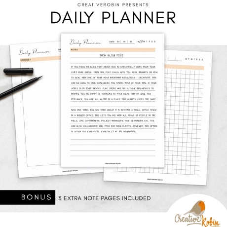 DAILY PLANNER Bundle • Day Organizer | Undated To Do List |  Daily planning Checklist Pdf | 13 Printable Pages