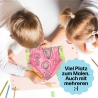 Regenbogen Malblock und Malunterlage für Kinder & Erwachsene | Schreibtischunterlage aus Papier DIN A3 mit 25 Blättern | CreativeRobin