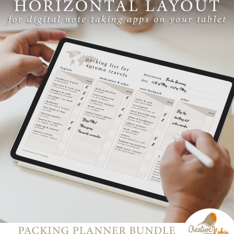 PACKING LIST PLANNER | Packing Planner | Vacation Packing Checklist | Travel Checklist | Travel Packing List Backpacking Women | Printable