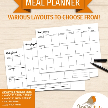 Meal Planner and Shopping List + Grocery List + Favorite Family Food Plan | Meal Preparation |  Daily & Weekly Food Journal | Printable
