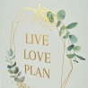 Live Love Plan Ringordner mit goldenen Applikationen & Gummiband