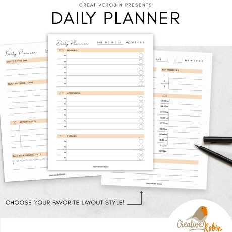 DAILY PLANNER Bundle • Day Organizer | Undated To Do List |  Daily planning Checklist Pdf | 13 Printable Pages