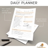 Printable DAILY PLANNER | Day Organizer | Undated To Do List |  Daily planning Checklist Pdf | 13 Pages