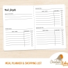 Meal Planner Food with Shopping Checklist PDF | Meal Preparation Printable Planner | Week Planner Food | Daily & weekly Mealplanner Journal